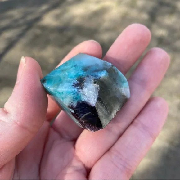 Set of 2 Polished Amazonite Freeform Stones Crystals Minerals - Picture 5 of 6